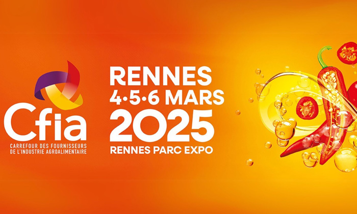 Bannière présentant le CFIA 2025, salon agroalimentaire, qui se tiendra à Rennes du 4 au 6 mars