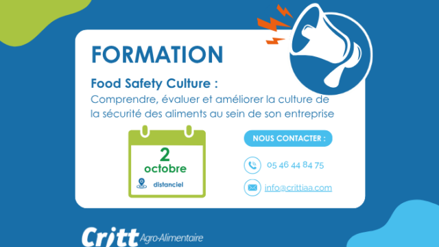 Formation Food Safety Cyulture organisée par le CRITT le 2 octobre 2025