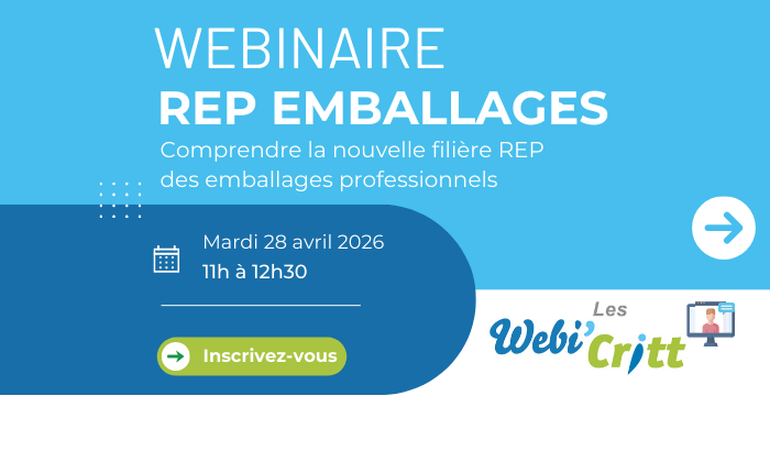 Visuel du webinaire REP emballages organisé par le CRITT Agro-Alimentaire La Rochelle le 28/04/2026